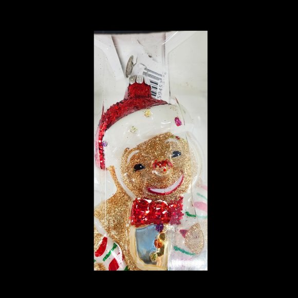 NIB Christopher Radko Celebrations Gingerbread Man Handcrafted Glass Orn 2014 - Picture 2 of 7